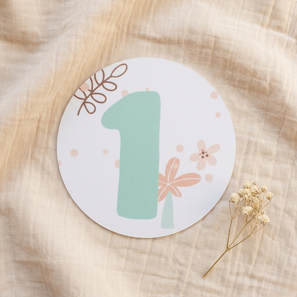 Baby Monthly Cards | 1–12 Month Photo Props | Baby Shower Set for New Parents