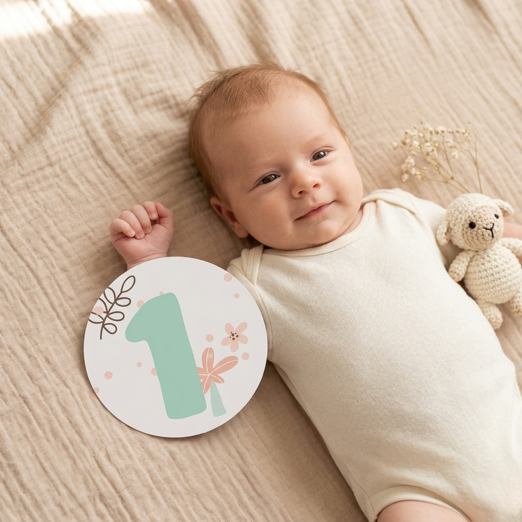 Baby Monthly Cards | 1–12 Month Photo Props | Baby Shower Set for New Parents