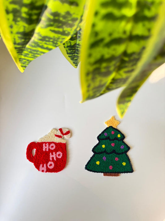 Christmas Handmade Mug Rug | Boho Style Coaster & Wall Art